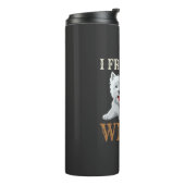 Westie-hond liefde typografie thermosbeker (Gedraaid links)