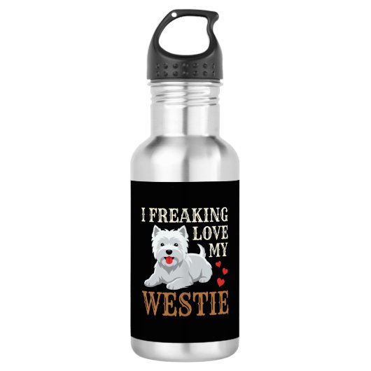 Westie-hond liefde typografie waterfles (Voorkant)