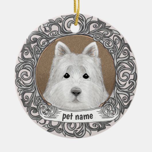 Westie-hond Loving Memory-sieraad Keramisch Ornament (Voorkant)