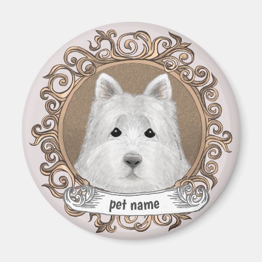 Westie hond magneet (Voorkant)