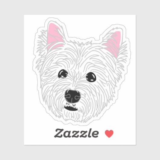Westie-hond-moeder mok - West Highland Terrier Sticker (Vel)
