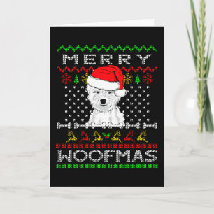 Westie Hond Prettig Kerstfeest Kerstdag Kaart