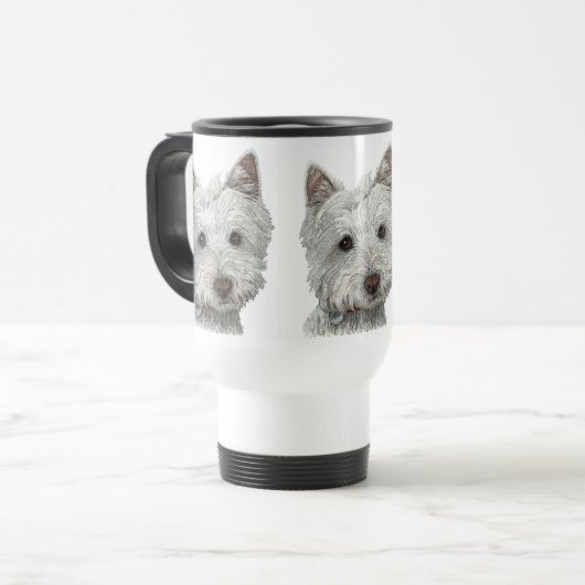 Westie hond reisbeker (Voorkant links)