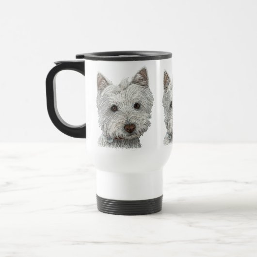 Westie hond reisbeker (Links)