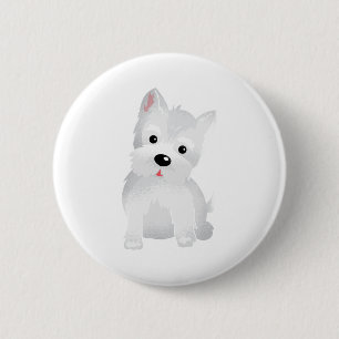 Westie hond ronde button 5,7 cm