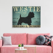 Westie Hond Rustiek Kunst Canvas (Insitu (Woonkamer))