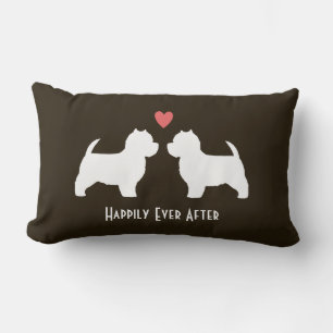Westie Hond Silhouetten met Hart en Tekst Kussen