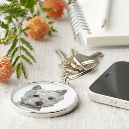 Westie hond sleutelhanger (Zijkant)