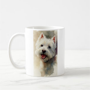 Westie-hond watercolorportret koffiemok
