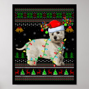 Westie Hond West Highland Terrier Lelijk Kerst Tru Poster