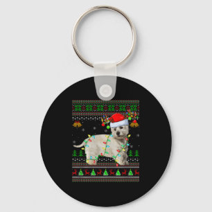 Westie Hond West Highland Terrier Lelijk Kersttrui Sleutelhanger