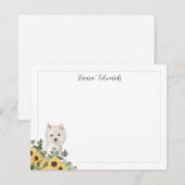 Westie Hond Zonnebloem Eucalyptus gepersonaliseerd Notitiekaartje (Voorkant / Achterkant)
