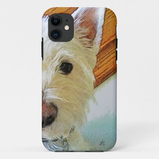 Westie-honden gezicht, naar je kijkend Case-Mate iPhone case (Achterkant)