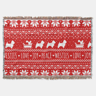 Westie-honden met kerstmis in West-Highland Deken