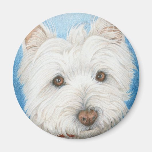 Westie Hondenmagneet Magneet (Voorkant)