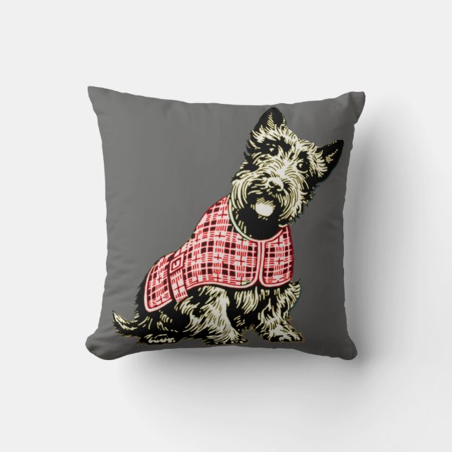 westie - hondje west highland - kussen - donker (Voorkant)
