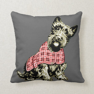 westie - hondje west highland - kussen - donker