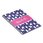 Westie houdt spiraal notitieboek warm (Rechterzijde)