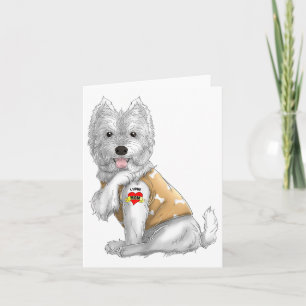Westie I Love Mom Tattoo Hond Shirt Grappige Moede Kaart