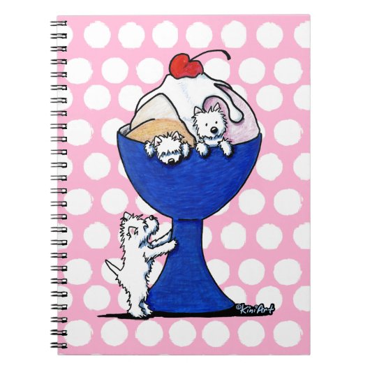 Westie Ice Cream Party Notitieboek (Voorkant)