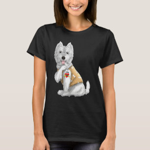Westie Ik hou van Tattoo Dog Funny Moederdag T-shirt