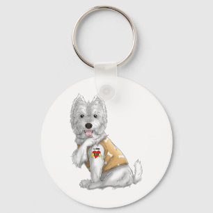 Westie Ik hou van Tattoo Dog Shirt Funny Mothers D Sleutelhanger