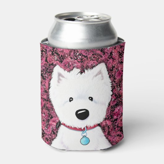 Westie Impressies Bloem Blikjeskoeler (Blikje Voorkant)