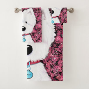 Westie Impressions Floral Bad Handdoek