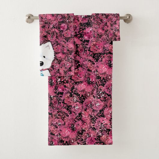 Westie Impressions Floral Bath Towel Set Bad Handdoek (Insitu)