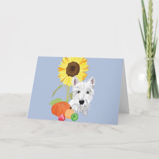 Westie in de herfst kaart (Voorkant)