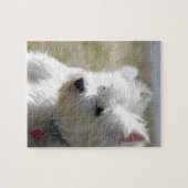 Westie in de lente legpuzzel (Horizontaal)