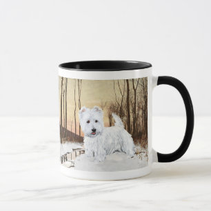 Westie in de schemering mok