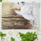 Westie in de schemering theedoek (Gevouwen)