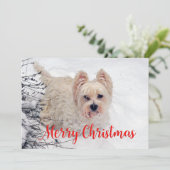 Westie in de Sneeuw Kerstkaart (Staand voorkant)