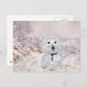 Westie in de winter briefkaart (Voorkant / Achterkant)