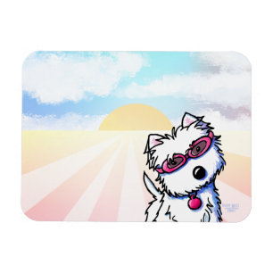 Westie in de zomerse zon magneet