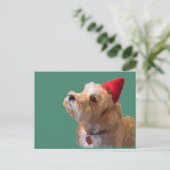 Westie in een pet van de Kerstman Feestdagenkaart (Staand voorkant)