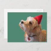 Westie in een pet van de Kerstman Feestdagenkaart (Voorkant / Achterkant)