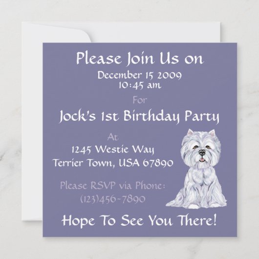 Westie Kaart (Achterkant)