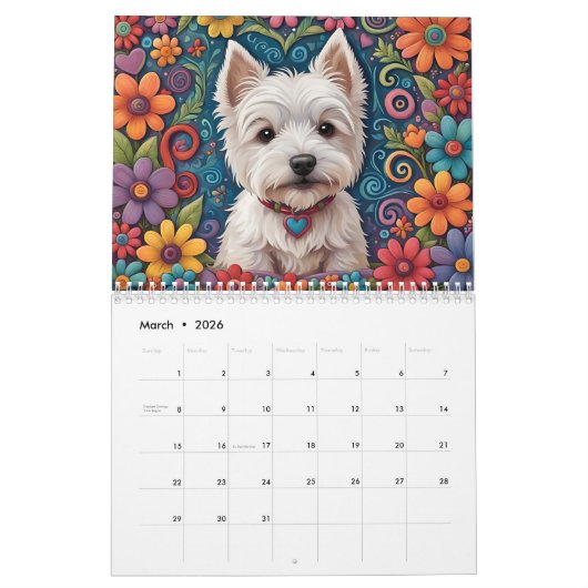 Westie Kalender 2024 (Mar 2026)