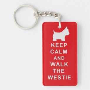 Westie Keep Calm Walk Birthday kerstcadeau Sleutelhanger
