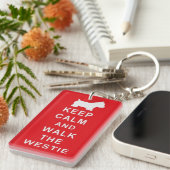 Westie Keep Calm Walk Birthday kerstcadeau Sleutelhanger (Voorkant Rechts)