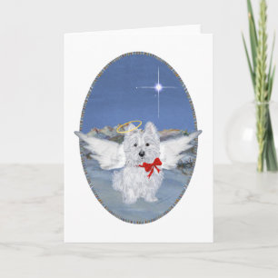 Westie Kerst Engel Feestdagen Kaart