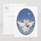 Westie Kerst Engel Feestdagenkaart (Voorkant / Achterkant)