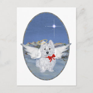 Westie Kerst Engel Feestdagenkaart