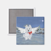 Westie Kerst Engel Magneet (Voorkant / Achterkant)