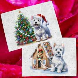 Westie Kerst Gift Bag Groot Cadeauzakje