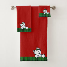 Westie Kerst KiniArt Handdoek Set