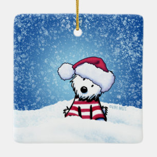 Westie Kerst KiniArt™ Keramische Versiering Keramisch Ornament