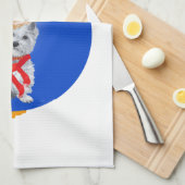 Westie Kerst Ornament Theedoek (Quarter Fold)